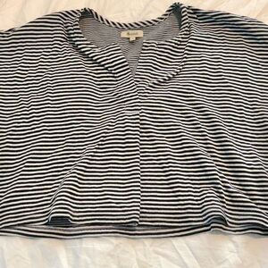 Madewell Black and White Striped Short Sleeve Tee